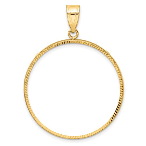 14k-polished-and-diamond-cut-32-0mm-prong-coin-bezel-pendant-SolomonJeweler-Wichita-KS-CustomJewelry