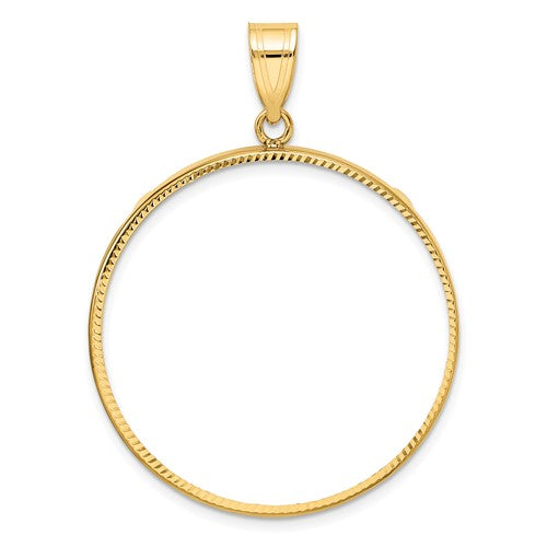 14k-polished-and-diamond-cut-32-7mm-prong-coin-bezel-pendant-SolomonJeweler-Wichita-KS-CustomJewelry
