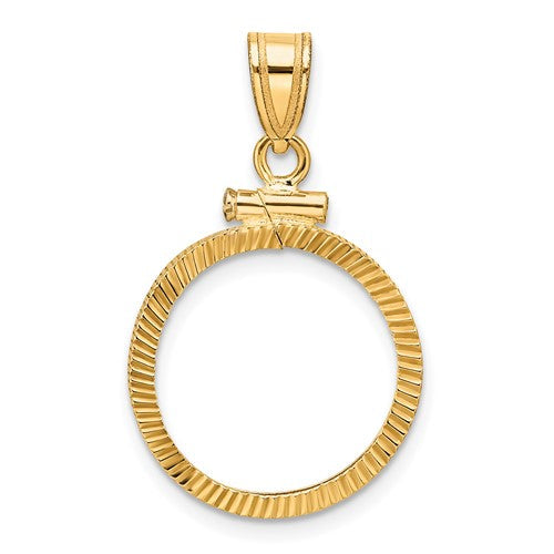 14k-diamond-cut-16-5mm-x-1-35mm-screw-top-coin-bezel-pendant-SolomonJeweler-Wichita-KS-CustomJewelry
