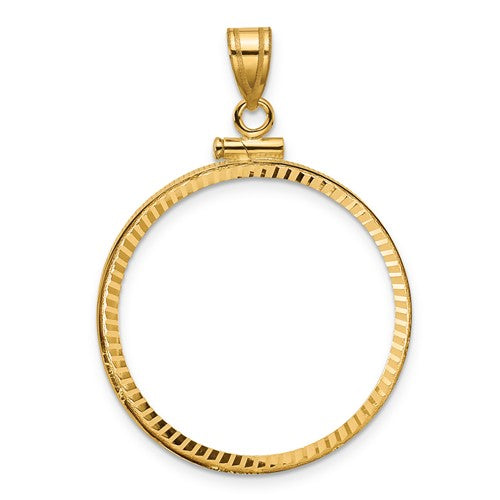 14k-diamond-cut-27-0mm-x-2-35mm-screw-top-coin-bezel-pendant-SolomonJeweler-Wichita-KS-CustomJewelry