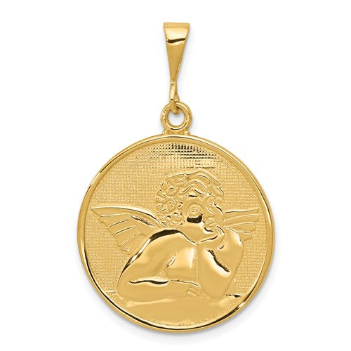 14k-polished-and-satin-angel-pendant-SolomonJeweler-Wichita-KS-CustomJewelry