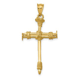 14k-polished-nail-cross-pendant-SolomonJeweler-Wichita-KS-CustomJewelry