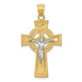 14k-two-tone-inri-celtic-crucifix-pendant-SolomonJeweler-Wichita-KS-CustomJewelry