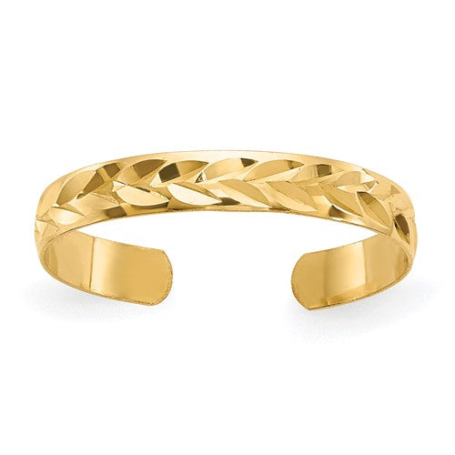 14k-diamond-cut-toe-ring-SolomonJeweler-Wichita-KS-CustomJewelry
