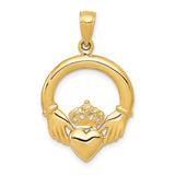 14k-polished-claddagh-pendant-SolomonJeweler-Wichita-KS-CustomJewelry