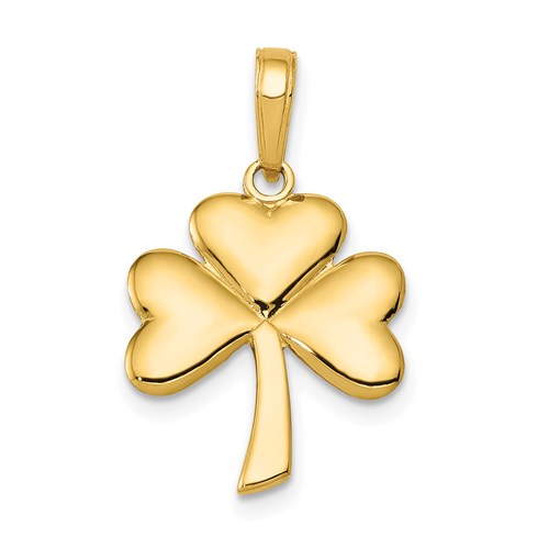 14k-polished-solid-shamrock-pendant-SolomonJeweler-Wichita-KS-CustomJewelry