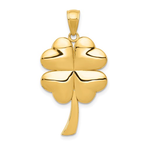 14k-solid-polished-4-leaf-clover-pendant-SolomonJeweler-Wichita-KS-CustomJewelry