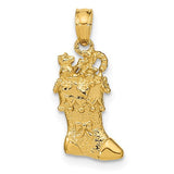 14k-solid-polished-3d-christmas-stocking-charm-SolomonJeweler-Wichita-KS-CustomJewelry