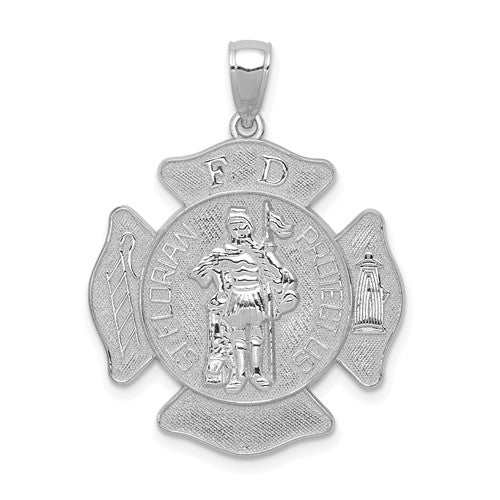 14k-white-gold-large-fd-st-florian-badge-pendant-SolomonJeweler-Wichita-KS-CustomJewelry