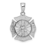 14k-white-gold-reversible-fire-department-shield-pendant-SolomonJeweler-Wichita-KS-CustomJewelry