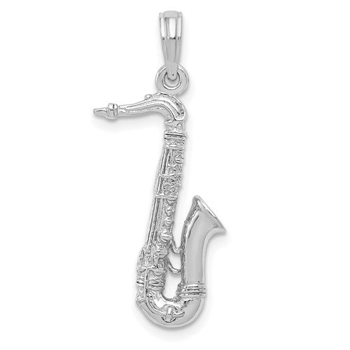 14k-white-gold-solid-polished-3-d-saxophone-charm-SolomonJeweler-Wichita-KS-CustomJewelry