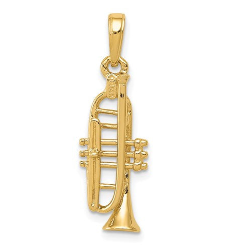 14k-solid-polished-3-d-trumpet-pendant-SolomonJeweler-Wichita-KS-CustomJewelry