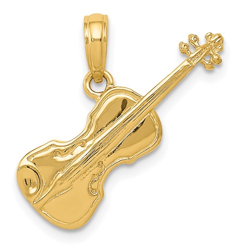 14k-polished-solid-3-d-violin-pendant-SolomonJeweler-Wichita-KS-CustomJewelry