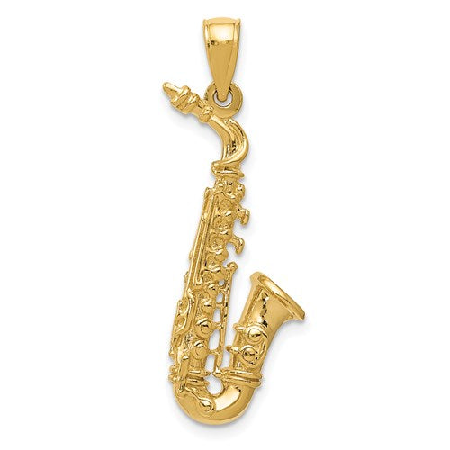 14k-solid-polished-3-d-saxophone-pendant-SolomonJeweler-Wichita-KS-CustomJewelry