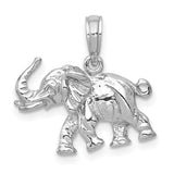 14k-white-gold-polished-3-d-elephant-pendant-SolomonJeweler-Wichita-KS-CustomJewelry
