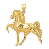 14k-solid-polished-open-backed-horse-pendant-SolomonJeweler-Wichita-KS-CustomJewelry