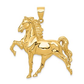 14k-solid-polished-open-backed-horse-pendant-SolomonJeweler-Wichita-KS-CustomJewelry