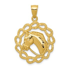 14k-solid-polished-horse-head-in-horseshoes-pendant-SolomonJeweler-Wichita-KS-CustomJewelry