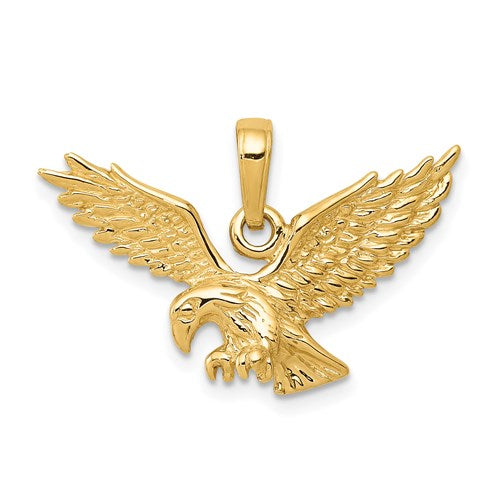 14k-solid-polished-eagle-landing-pendant-SolomonJeweler-Wichita-KS-CustomJewelry