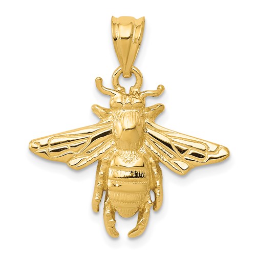 14k-solid-open-backed-bee-pendant-SolomonJeweler-Wichita-KS-CustomJewelry