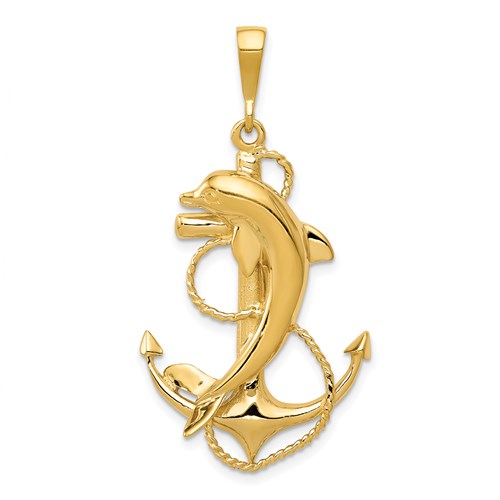14k-solid-polished-anchor-with-dolphin-pendant-SolomonJeweler-Wichita-KS-CustomJewelry