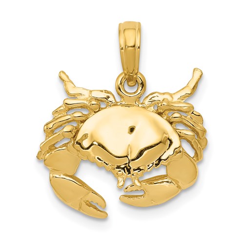 14k-polished-open-backed-crab-pendant-SolomonJeweler-Wichita-KS-CustomJewelry