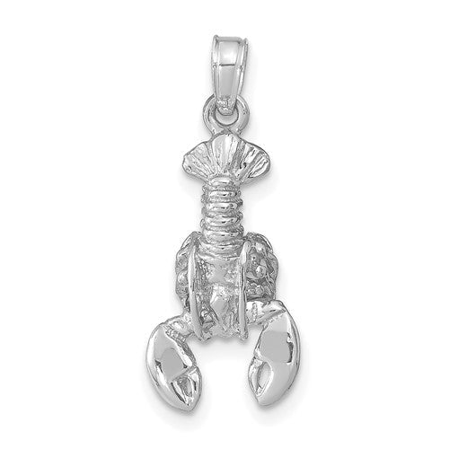 14k-white-gold-moveable-lobster-pendant-SolomonJeweler-Wichita-KS-CustomJewelry
