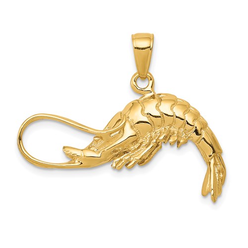 14k-polished-3-d-shrimp-pendant-SolomonJeweler-Wichita-KS-CustomJewelry