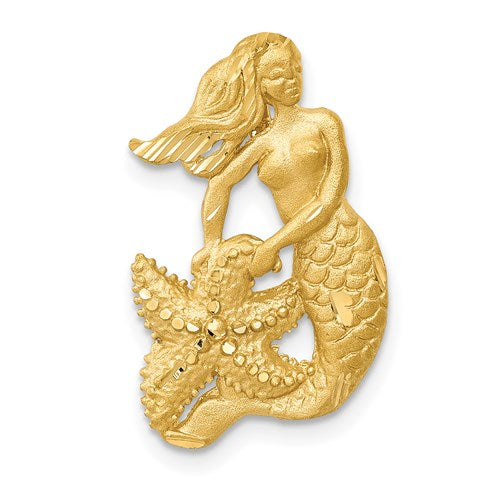 14k-satin-diamond-cut-open-backed-mermaid-pendant-SolomonJeweler-Wichita-KS-CustomJewelry