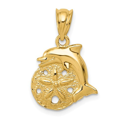 14k-dolphin-and-sanddollar-charm-SolomonJeweler-Wichita-KS-CustomJewelry