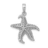 14k-white-gold-polished-open-backed-starfish-pendant-SolomonJeweler-Wichita-KS-CustomJewelry
