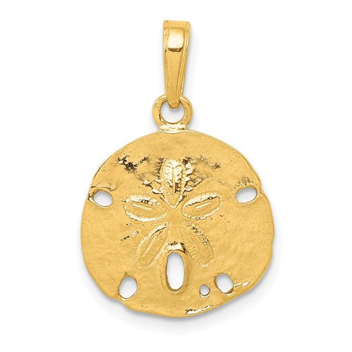 14k-polished-sand-dollar-pendant-SolomonJeweler-Wichita-KS-CustomJewelry
