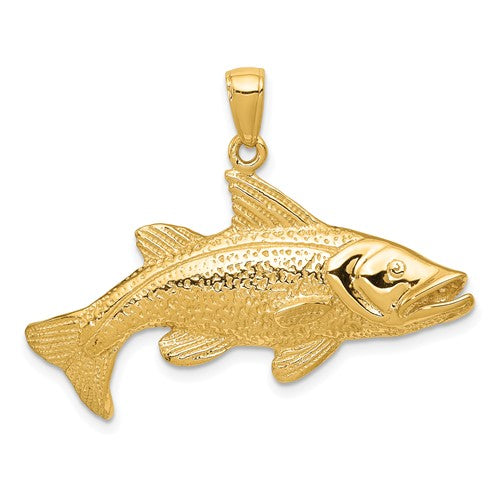 14k-polished-open-backed-redfish-pendant-SolomonJeweler-Wichita-KS-CustomJewelry