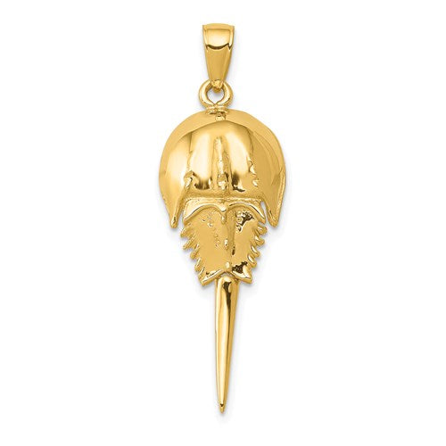 14k-polished-moveable-horseshoe-crab-pendant-SolomonJeweler-Wichita-KS-CustomJewelry