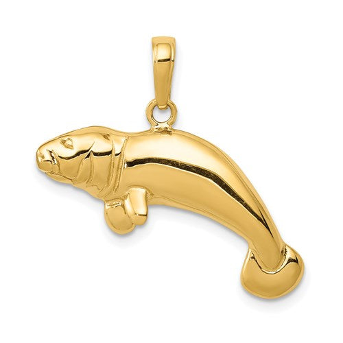 14k-solid-polished-manatee-pendant-SolomonJeweler-Wichita-KS-CustomJewelry
