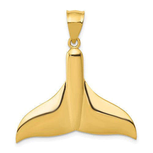 14k-solid-polished-large-whale-tail-pendant-SolomonJeweler-Wichita-KS-CustomJewelry
