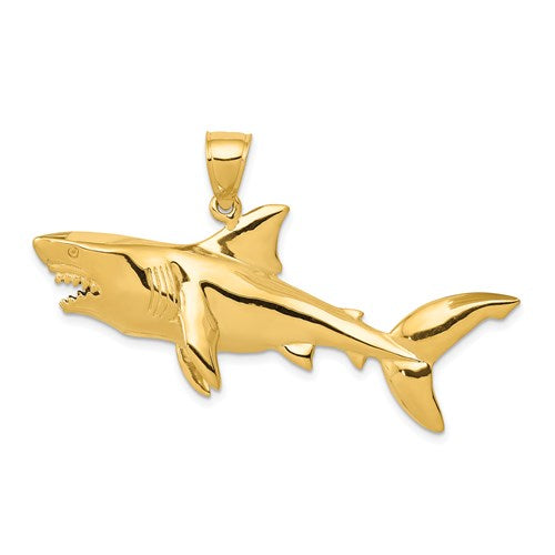 14k-polished-3-d-shark-pendant-SolomonJeweler-Wichita-KS-CustomJewelry