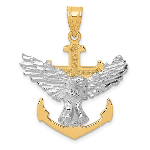 14k-two-tone-mariners-cross-w-eagle-pendant-SolomonJeweler-Wichita-KS-CustomJewelry