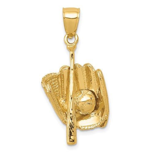 14k-polished-3-d-glove-bat-baseball-pendant-SolomonJeweler-Wichita-KS-CustomJewelry