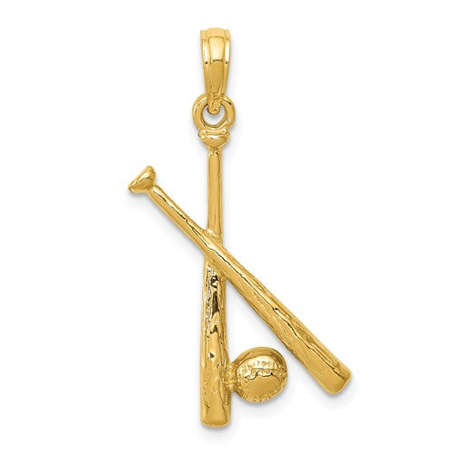 14k-polished-open-backed-bats-and-baseball-pendant-SolomonJeweler-Wichita-KS-CustomJewelry