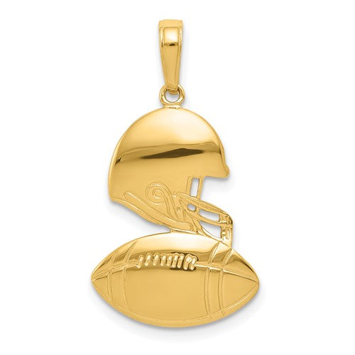 14k-polished-football-and-helmet-pendant-SolomonJeweler-Wichita-KS-CustomJewelry