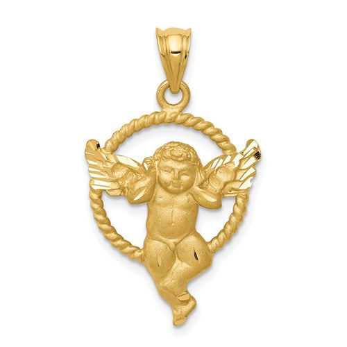 14k-satin-angel-in-circle-pendant-SolomonJeweler-Wichita-KS-CustomJewelry