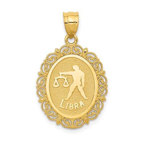 14k-solid-satin-polished-libra-zodiac-oval-pendant-SolomonJeweler-Wichita-KS-CustomJewelry