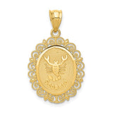 14k-solid-satin-polished-scorpio-zodiac-oval-pendant-SolomonJeweler-Wichita-KS-CustomJewelry