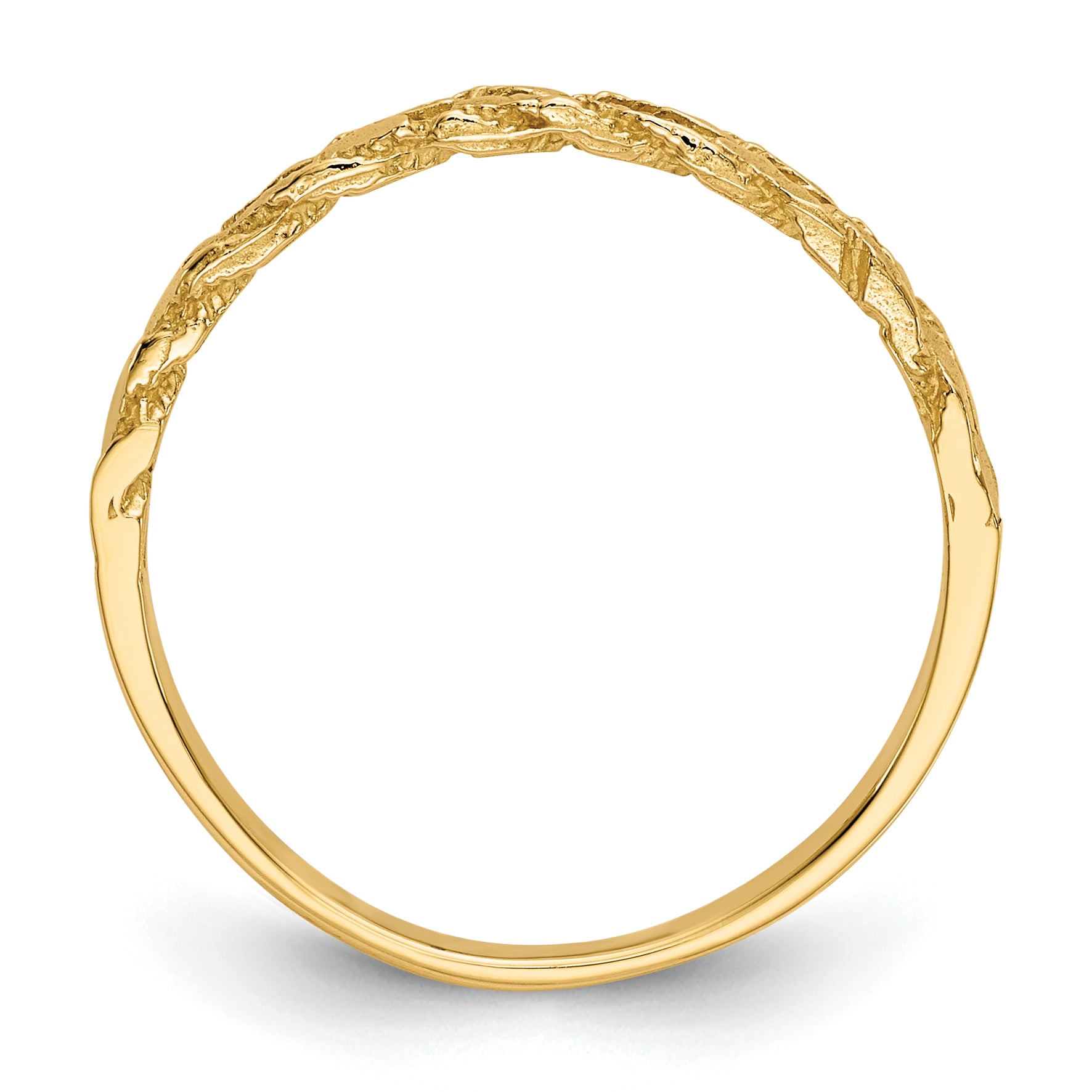 14k Diamond-cut Rope Ring - Solomon Jewelers