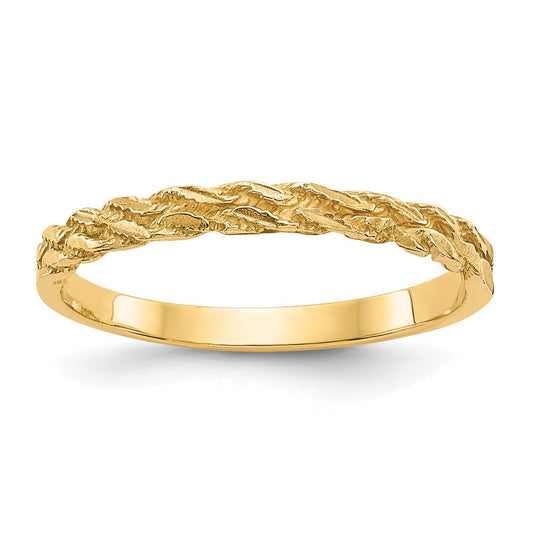 14k Diamond-cut Rope Ring - Solomon Jewelers