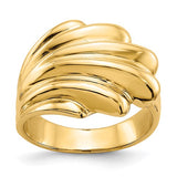 14k high polished dome ring from Solomon Jewelers, showcasing a smooth, shiny gold jewelry ring with a rounded dome design.