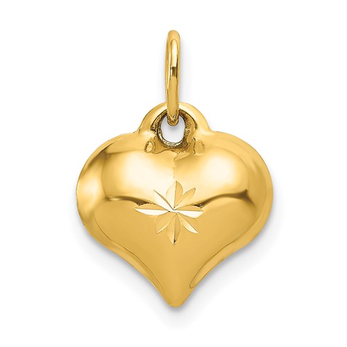 14k-polished-3-d-diamond-cut-puffed-heart-charm-SolomonJeweler-Wichita-KS-CustomJewelry