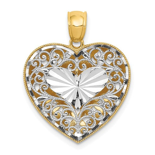 14k-two-tone-polished-reversible-diamond-cut-filigree-heart-pendant-SolomonJeweler-Wichita-KS-CustomJewelry