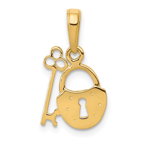 14k-polished-key-and-lock-charm-SolomonJeweler-Wichita-KS-CustomJewelry